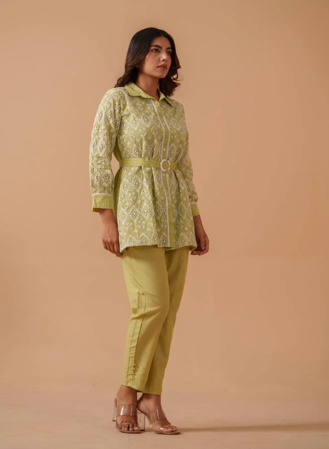 DW DW Printed Longline Tunic with Trousers Co-Ords