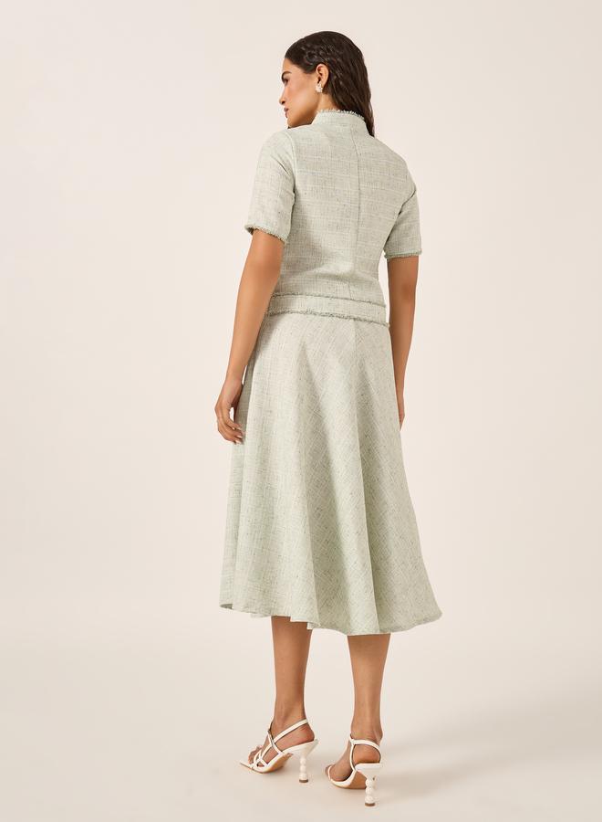 Styli Plain Short Sleeves A-Line Midi Dress - Image 5