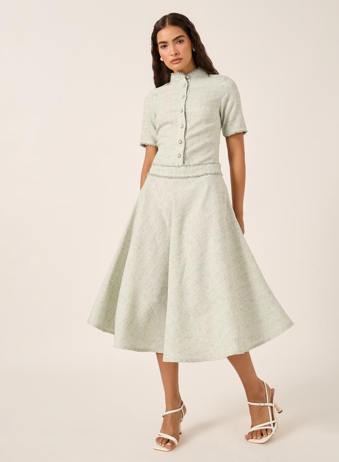 Styli Plain Short Sleeves A-Line Midi Dress - Image 2