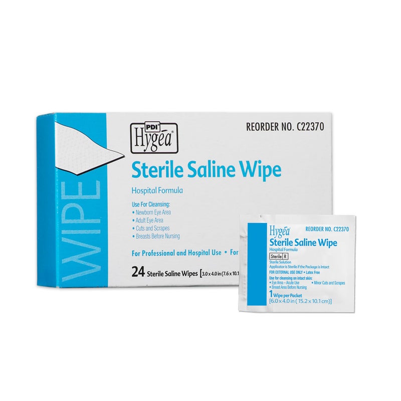 PDI Hygea C22370 Sterile Saline Wipe, 6" x 4", 24/bx - Image 5