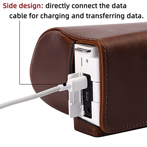 Hargedis XEVN for Sony ZV-E10 case,for Sony ZV-E10 case,Premium PU Full Body Leather Camera Case Bag for Sony Alpha ZV-E10 Fit 16-50mm Lens with Camera Shoulder Strap - Image 4