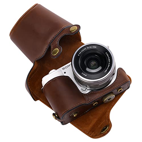 Hargedis XEVN for Sony ZV-E10 case,for Sony ZV-E10 case,Premium PU Full Body Leather Camera Case Bag for Sony Alpha ZV-E10 Fit 16-50mm Lens with Camera Shoulder Strap - Image 1