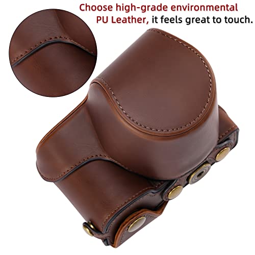 Hargedis XEVN for Sony ZV-E10 case,for Sony ZV-E10 case,Premium PU Full Body Leather Camera Case Bag for Sony Alpha ZV-E10 Fit 16-50mm Lens with Camera Shoulder Strap - Image 3