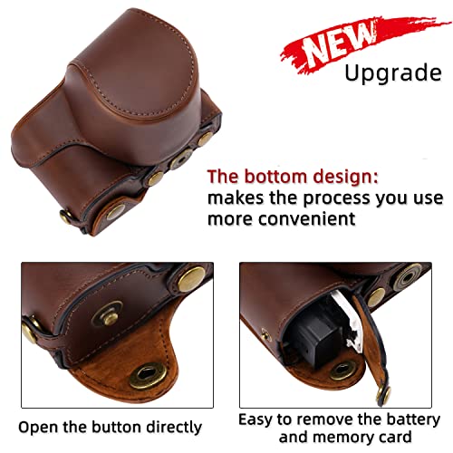 Hargedis XEVN for Sony ZV-E10 case,for Sony ZV-E10 case,Premium PU Full Body Leather Camera Case Bag for Sony Alpha ZV-E10 Fit 16-50mm Lens with Camera Shoulder Strap - Image 5