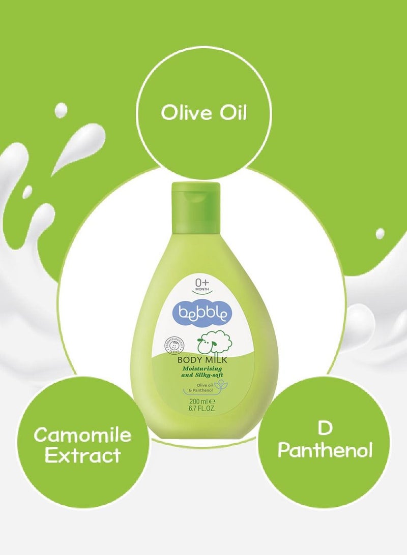 bebble Baby Body Milk | Nourishes Moisturizes Hydrates Soothes Skin | 200ml - Image 2