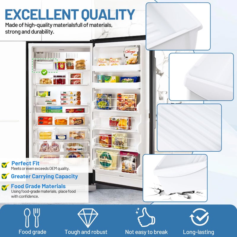 MTZUL 240385201 Ice Cube Container Storage Freezer Bucket Compatible with Frigidaire Kenmore Crosley Refrigerators Parts, Storage Freezer Bin Replacement 7240385201 891419 AP2116228 PS430380 EAP430380 - Image 5