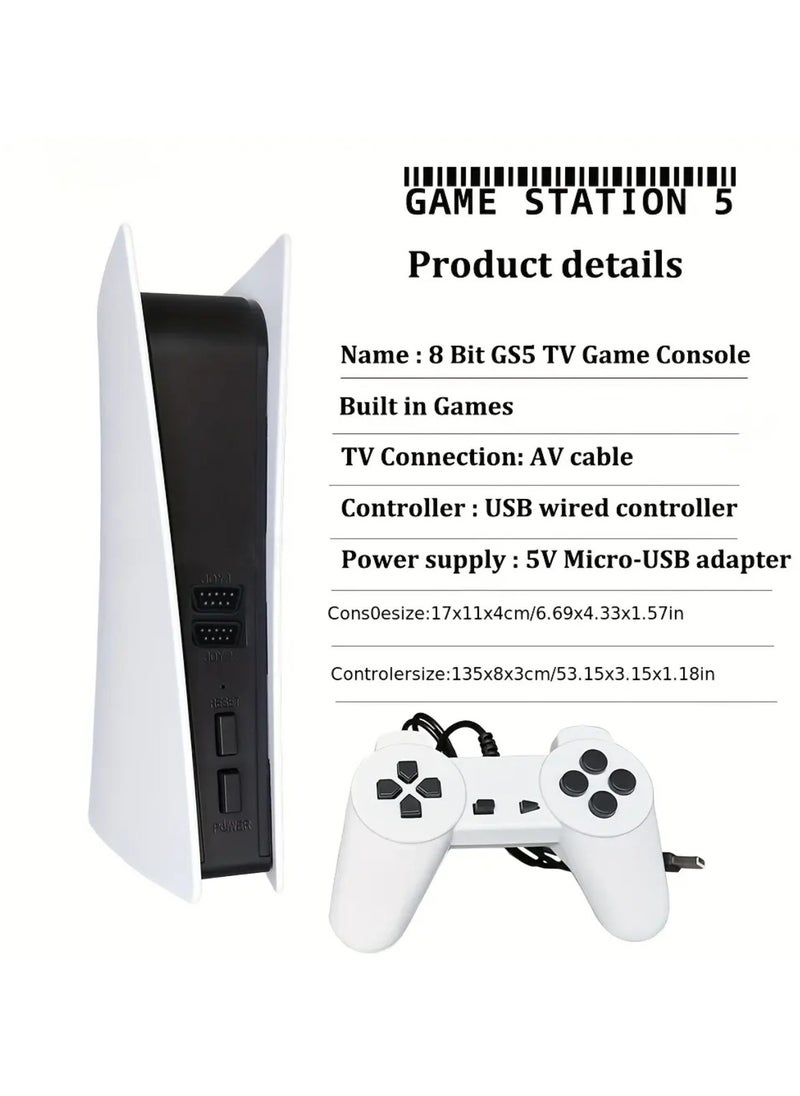null - Classic Retro Game Station 5: 300 Built-in 8-Bit Games, USB Wired Console, AV Output for TV, Ultimate Handheld Gaming Experience with GS5 TV Console - Image 1