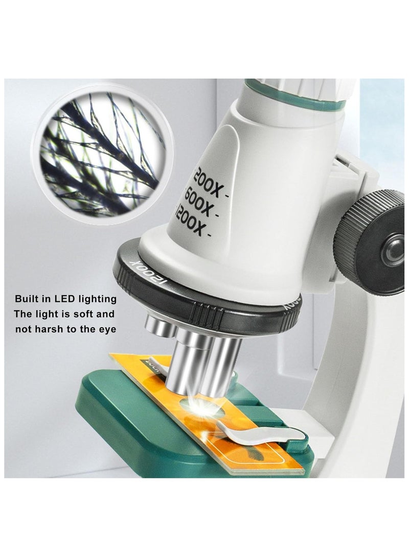 عام مجموعة ميكروسكوب للأطفال، بقوة 200-1000×، ميكروسكوب بزاوية مرنة 1080P للأطفال، ميكروسكوب رقمي قابل للحمل للمبتدئين، هدية تعليمية وعلمية للأطفال. - Image 2