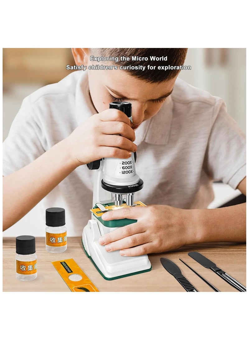 عام مجموعة ميكروسكوب للأطفال، بقوة 200-1000×، ميكروسكوب بزاوية مرنة 1080P للأطفال، ميكروسكوب رقمي قابل للحمل للمبتدئين، هدية تعليمية وعلمية للأطفال. - Image 5
