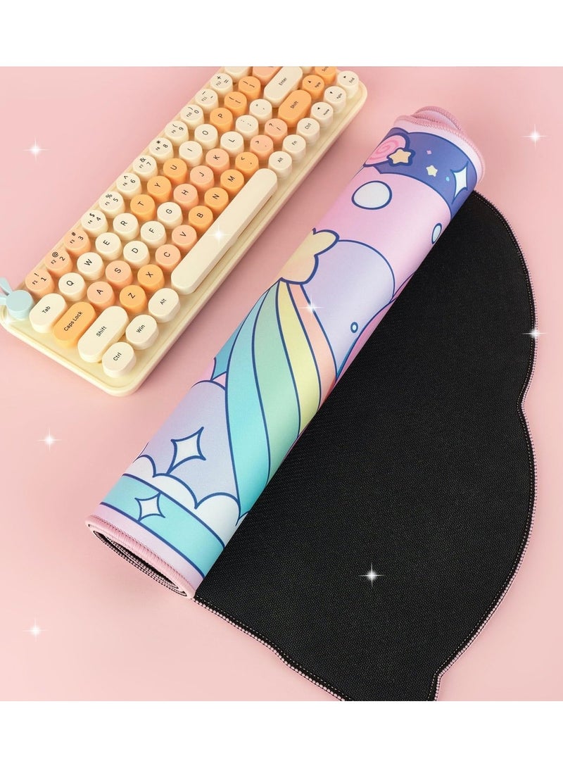 XICEN Large Gaming Mouse Pad, Cartoon Kirby Anti-Skid Mousepad, Oversize Rubber Desk Mat with Stitched Edges  - Image 4