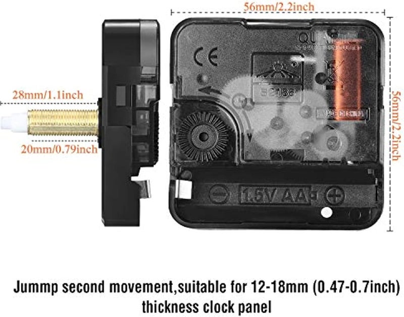 Hicarer Hicarer 10 Pack Quartz Long Shaft Clock Mechanism Replacement Kit 5 Pcs High Torque Wall Clock Movement Works Motors Parts with 5 Pairs Hands Repair Parts Replacement DIY28 mm 11 Inches  - Image 2
