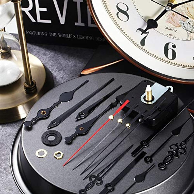 Hicarer Hicarer 10 Pack Quartz Long Shaft Clock Mechanism Replacement Kit 5 Pcs High Torque Wall Clock Movement Works Motors Parts with 5 Pairs Hands Repair Parts Replacement DIY28 mm 11 Inches  - Image 5