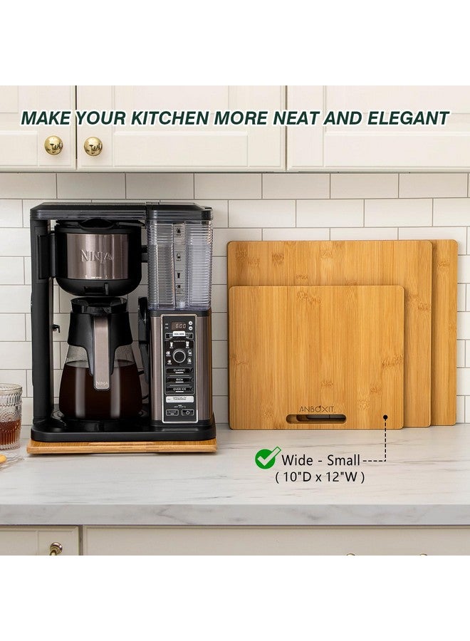 ANBOXIT Bamboo Appliance Slider, Sliding Tray for Coffee Maker, Kitchen Countertop Appliance Rolling Tray, Coffee Pot Slider Tray with Rubber Wheels, Wide - Small (10"D x 12"W) - Image 3