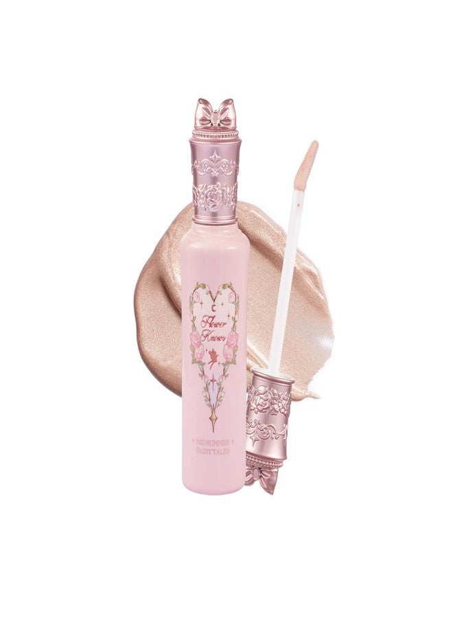 Flower Knows هايلايتر سائل من فلاور نوز ميدسمر فيريتايلز، هايلايتر لامع فضي، مكياج هايلايتر، مُضيء للوجه والجسم، هايلايتر للوجه قابل للدمج وطويل الأمد لجميع درجات البشرة (01 ضوء القمر) - Image 1