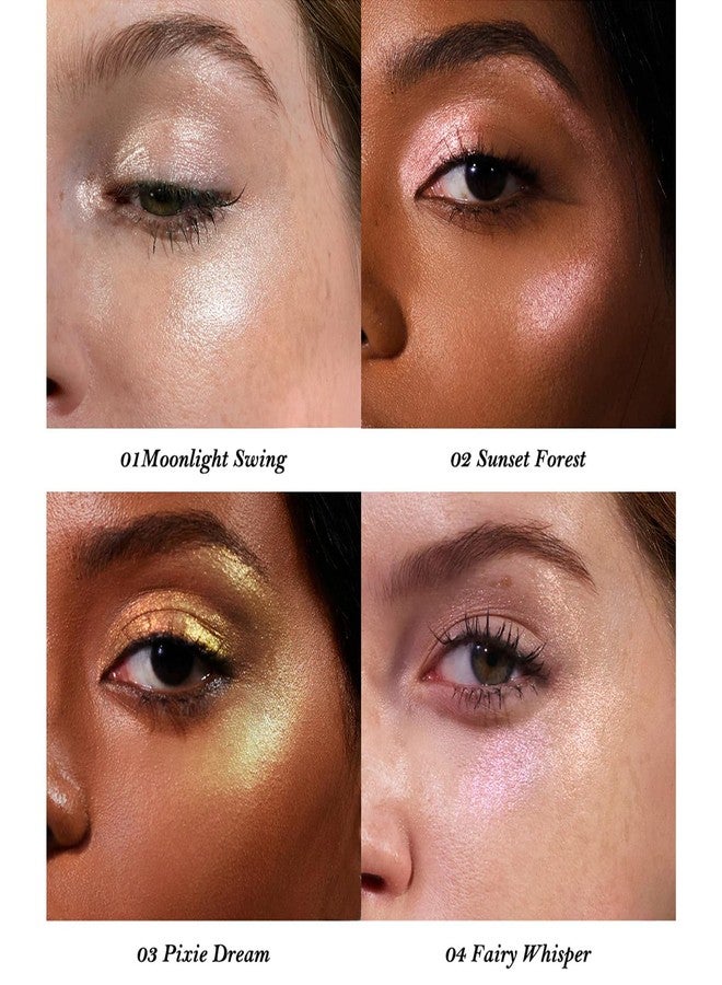 Flower Knows هايلايتر سائل من فلاور نوز ميدسمر فيريتايلز، هايلايتر لامع فضي، مكياج هايلايتر، مُضيء للوجه والجسم، هايلايتر للوجه قابل للدمج وطويل الأمد لجميع درجات البشرة (01 ضوء القمر) - Image 4