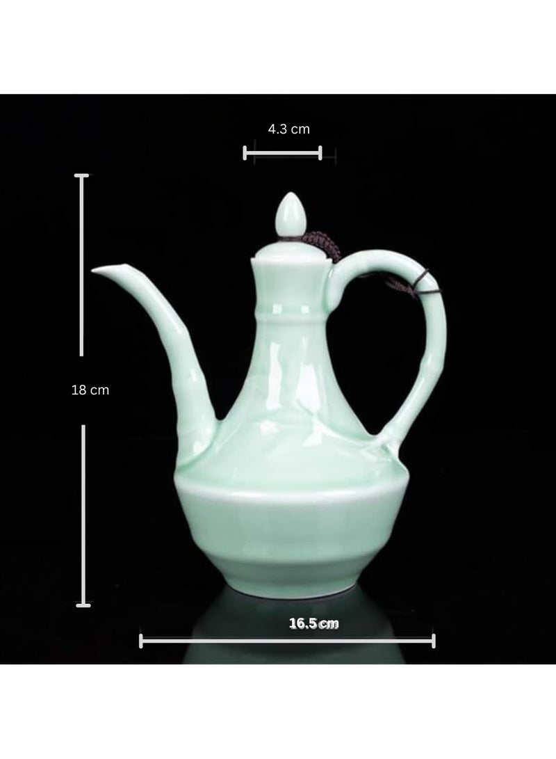 WISHWIND Jade Tea Set: Elegant Craft Tea Set with Teapot, Cups, and Tray – Perfect for Home Decor, Office, and Thoughtful Gifting - Image 4