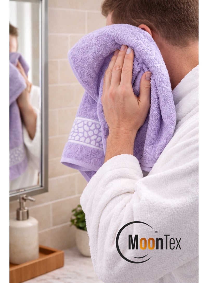 منشفة قطن طبيعي 100% لون أرجواني فاخر مقاس 50×90 سم – ناعمة عالية الامتصاص – Moontex - Image 3