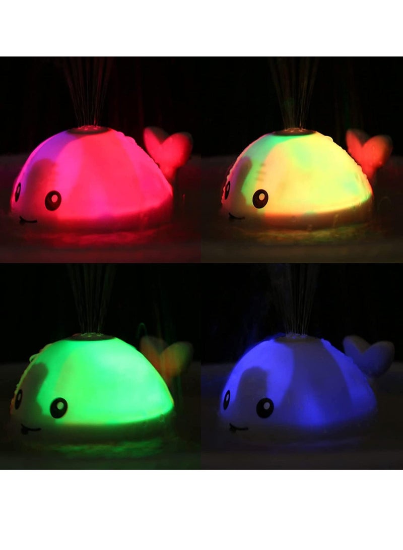 SOLARAE Baby Bath Toys Baby Toys Whale Light Up Bath Toys, Sprinkler Bathtub Toys for Toddlers Infant Kids Boys Girls, Spray Water Bath Toy, Pool Bathroom Baby Toy - Image 3