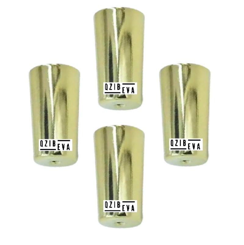 QZibeva Pack 4 Metal 2 Inch Conical with 4 Pcs Buffer and 4 Screws for Furniture Wooden Leg Cover Modern Style Increase Height Feet Cover for Wood Table Chair Sofa Code GC15 - Image 3
