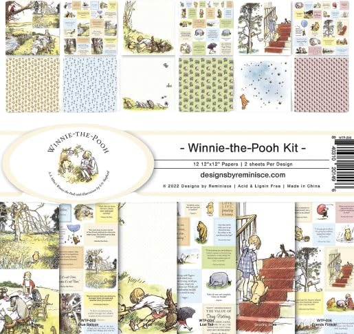 Reminisce Winnie The Pooh Scrapbook Collection KitWhite 12x12 inches