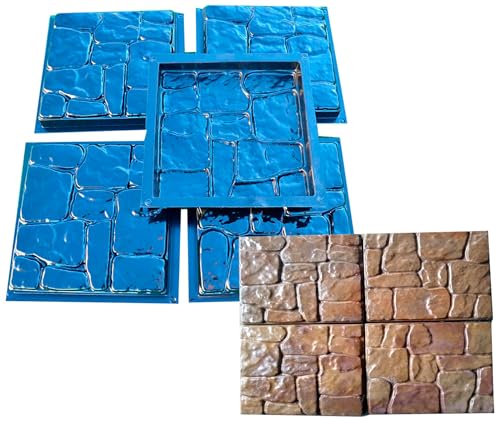 SvitMolds Concrete Mold DIY Flagstone Durable Mold Pavers Stone Patio Casting Path Pavers for Garden Walkway, Concrete Walkway Molds Cobblestone Set 5 pcs S25 - Image 1