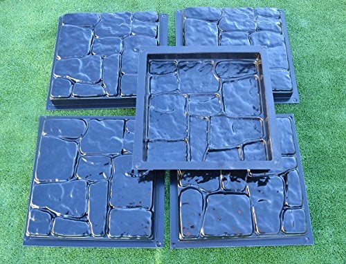 SvitMolds Concrete Mold DIY Flagstone Durable Mold Pavers Stone Patio Casting Path Pavers for Garden Walkway, Concrete Walkway Molds Cobblestone Set 5 pcs S25 - Image 5