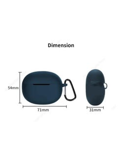 نيبمينينت حافظة سيليكون واقية لسماعات Realme Buds T100 مع غطاء سلسلة المفاتيح (أسود)  - Image 5