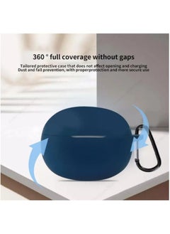 نيبمينينت حافظة سيليكون واقية لسماعات Realme Buds T100 مع غطاء سلسلة المفاتيح (أسود)  - Image 3