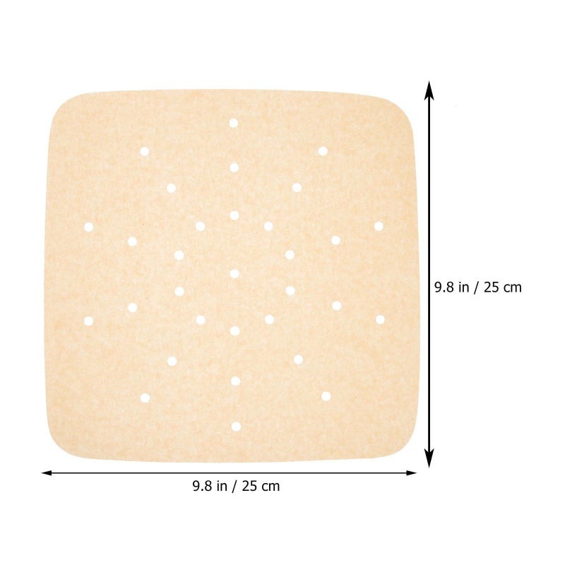 200 Pieces Air Fryer Parchment Paper Sheets 19.5 cm Disposable Non Stick Baking Paper Liners Natural Wood Pulp Multifunction Oil Absorption for Air Fryer Oven - Image 3