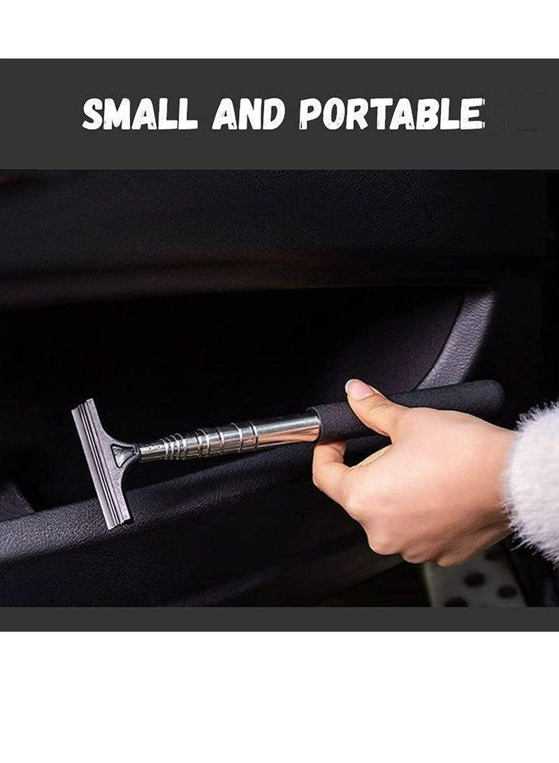 Car Rearview Mirror Wiper,Retractable Auto Glass Squeegee, Water Cleaner with Telescopic Long Rod,Portable Cleaning Tool - Image 3