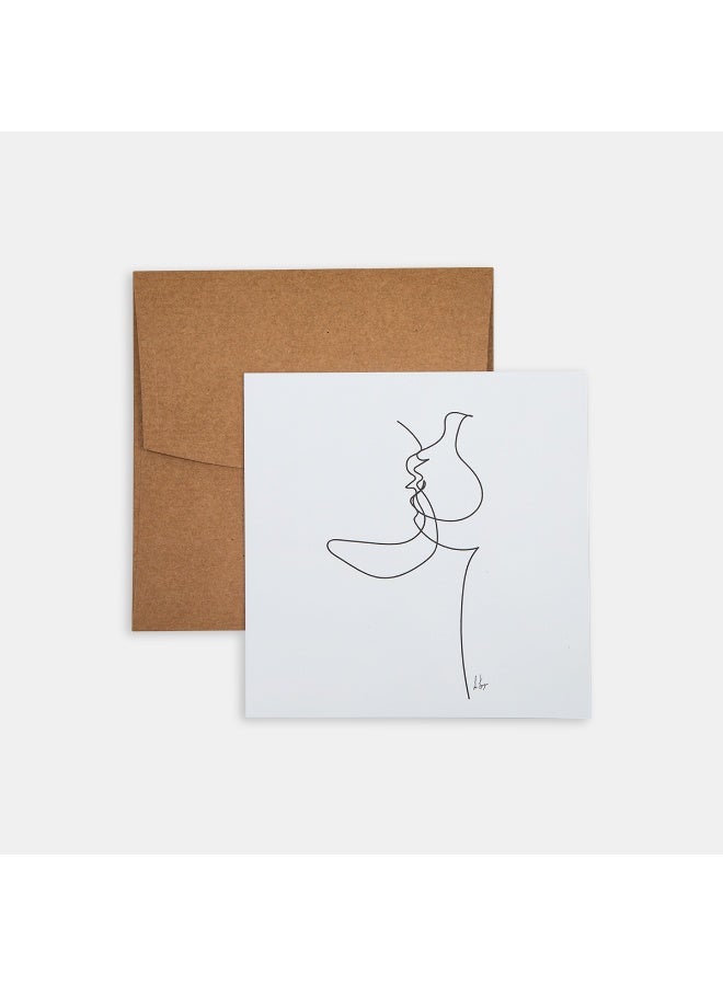 PK Design Line Drawings Kissing Couple Mini Poster - Image 1