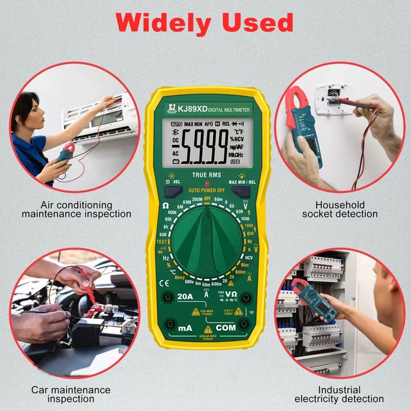 kashemano Precise Digital Multimeter, 1500V 20A, AC/DC measurement, LCD, Green,Digital Display 5999 - Image 3