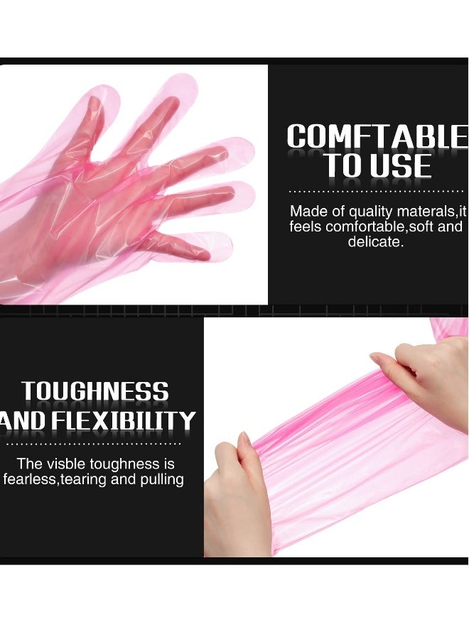 50 Pcs Long Arm Disposable Veterinary Gloves for Field Dressing, Gutting Deer, Gardening, and Painting - Full Arm Protection (Pink)  - Image 2