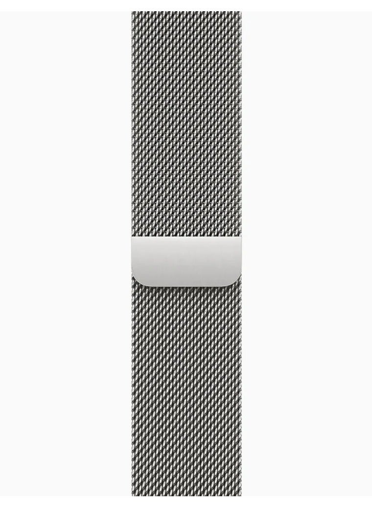Watch Apple Watch Milanese Loop Band Compatible with 42mm 44mm 45mm 46mm 49mm , Apple Watch Ultra 3 / 2 / 1, Series 10 / 9 / 8 / 7 / 6 / 5 / 4 / 3 / 2 / 1 & SE – Premium Stainless Steel Magnetic Mesh Strap - Silver - Image 3