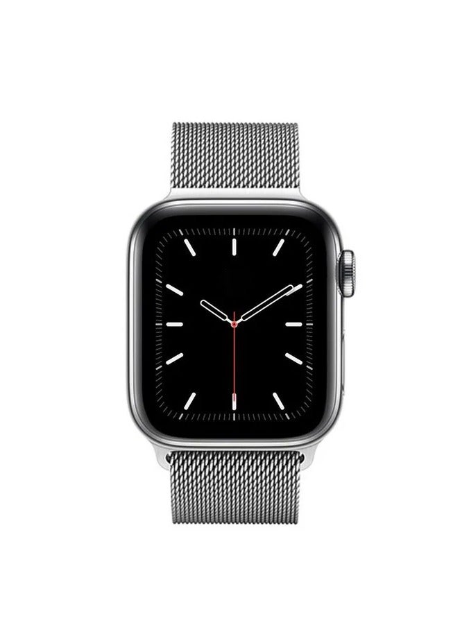 Watch Apple Watch Milanese Loop Band Compatible with 42mm 44mm 45mm 46mm 49mm , Apple Watch Ultra 3 / 2 / 1, Series 10 / 9 / 8 / 7 / 6 / 5 / 4 / 3 / 2 / 1 & SE – Premium Stainless Steel Magnetic Mesh Strap - Silver - Image 2