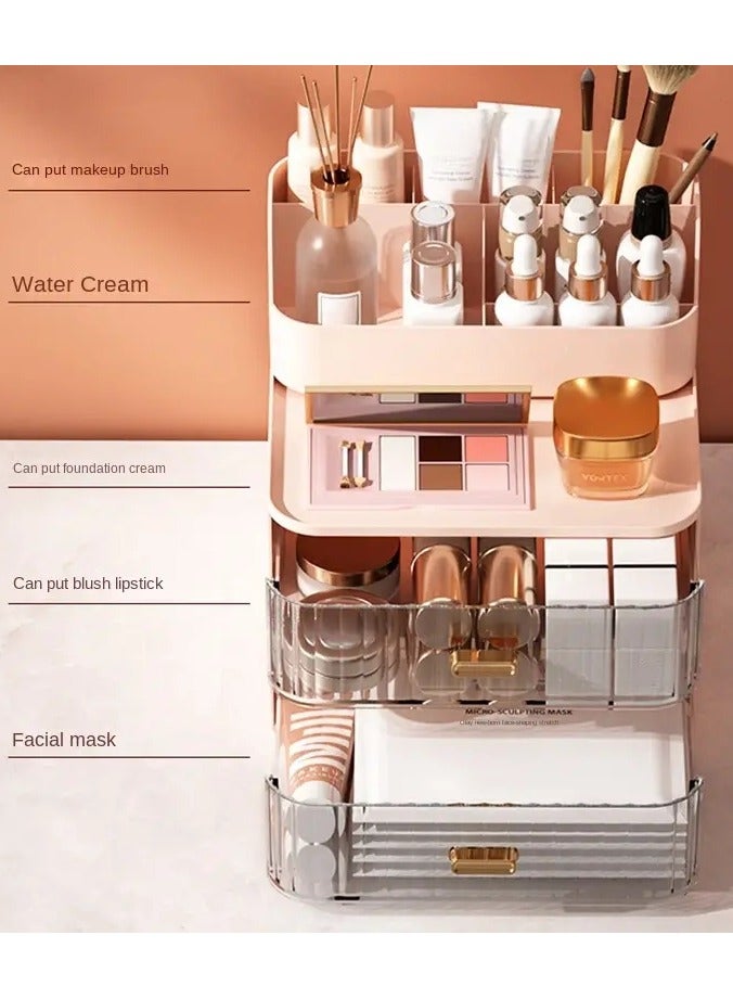 أوريتي منظم مكياج مع أدراج، وحقائب عرض مستحضرات التجميل، وحامل مستحضرات التجميل لأحمر الشفاه، والفرش، وظلال العيون، وقناع الوجه - Image 2