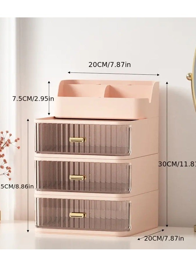 أوريتي منظم مكياج مع أدراج، وحقائب عرض مستحضرات التجميل، وحامل مستحضرات التجميل لأحمر الشفاه، والفرش، وظلال العيون، وقناع الوجه - Image 1