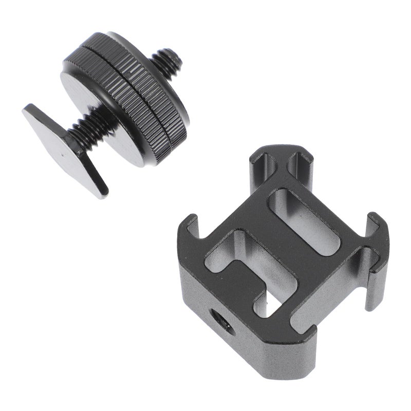 Camera Flash Bracket with Hot Shoe Mount Adapter Tripod Screw and Three Cold Shoe Mounts - Image 2