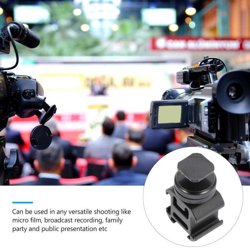 Camera Flash Bracket with Hot Shoe Mount Adapter Tripod Screw and Three Cold Shoe Mounts - Image 5