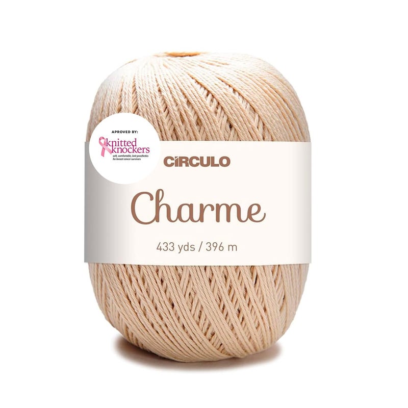 Circulo Charme Yarn for Crochet and Knitting 433 yds 100 Mercerized Brazilian Virgin Cotton Soft Sport Weight Color 7684 Porcelain