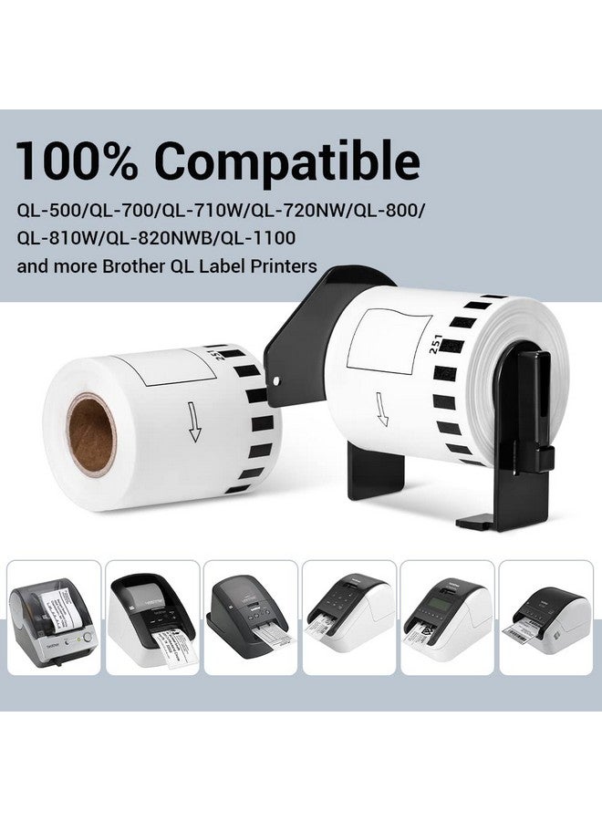 ماركدومين شريط لاصق متواصل بطول 6 لفات من MarkDomain باللونين الأسود والأحمر DK-2251 بديل لشريط ورق أبيض DK 2251 مقاس 2.4 بوصة × 50 قدمًا متوافق مع QL-800 وQL-810W وQL-820NWB - Image 3