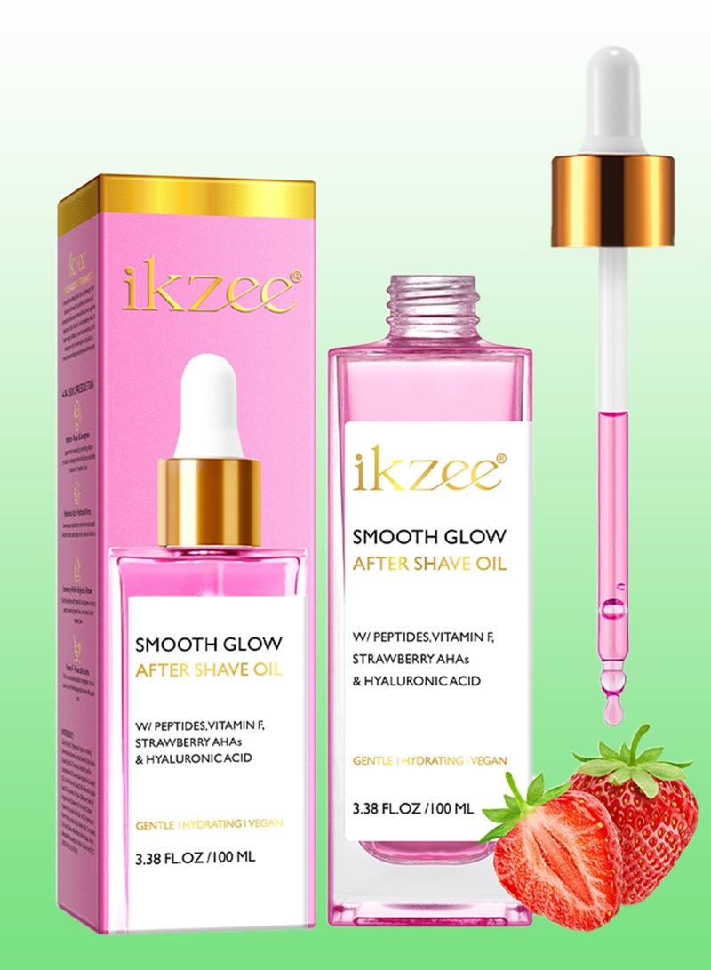 IKZEE 100ml Smooth Glow After Shave Oil Prevents Ingrown Hairs Moisturize Soothe Hydrates and Keep Skin Smooth After Shaving Oils Strengthens Skin Barrier After Shave Oil for Women and Men - Image 1