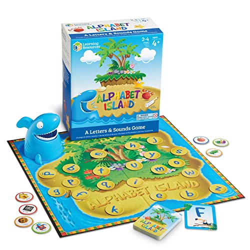 Learning Resources لعبة جزيرة الأبجدية من موارد التعلم - لعبة الحروف والأصوات، ألعاب مونتيسوري ABC، تعلم القراءة، الفونكس للأطفال، ممارسة الكتابة، لعبة لوحية، مستلزمات التعليم المنزلي، نشاط تعليمي - Image 1