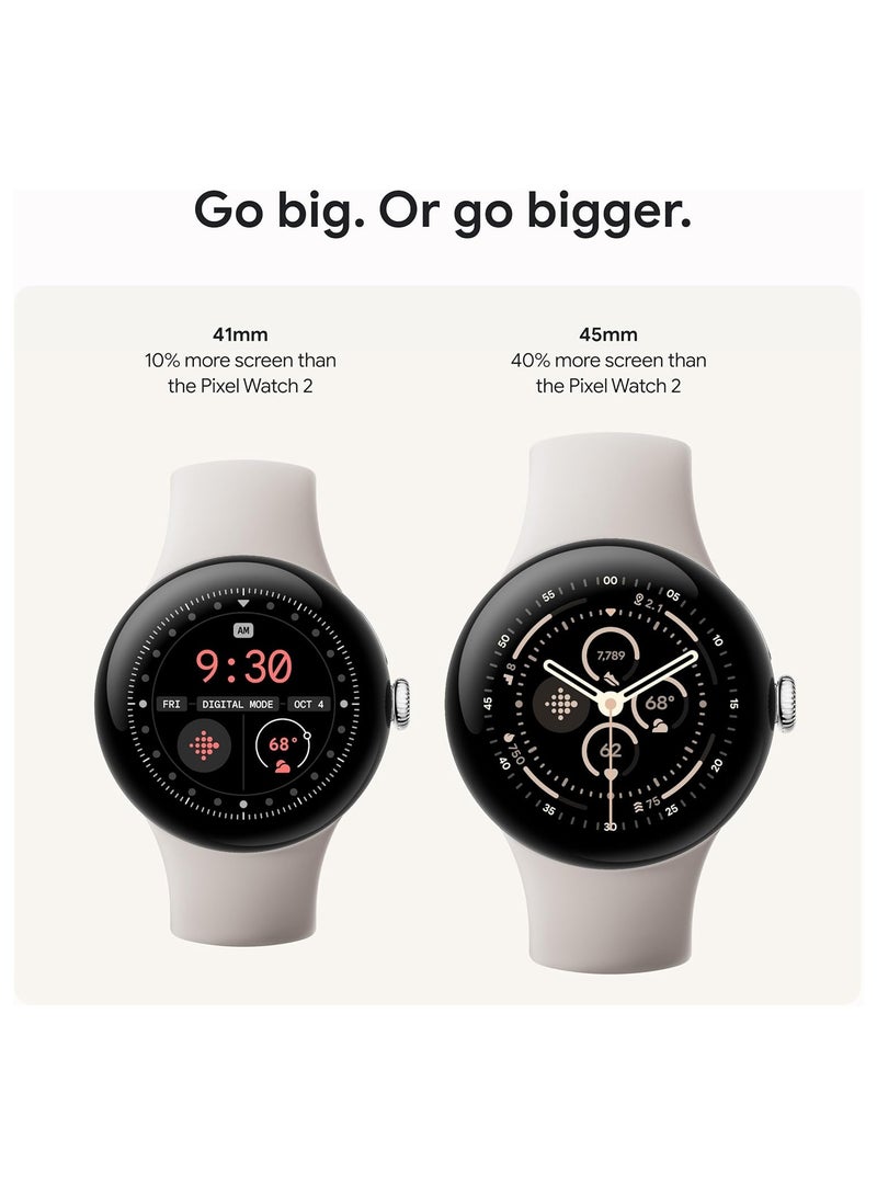 Google Pixel Watch 3 (45mm) - Android Smartwatch with Heart Rate Tracking, Advanced Running from Fitbit, Fitness Insights, 24-Hour Battery - Matte Black Aluminium Case - Obsidian Band - Wi-Fi Black - Image 4