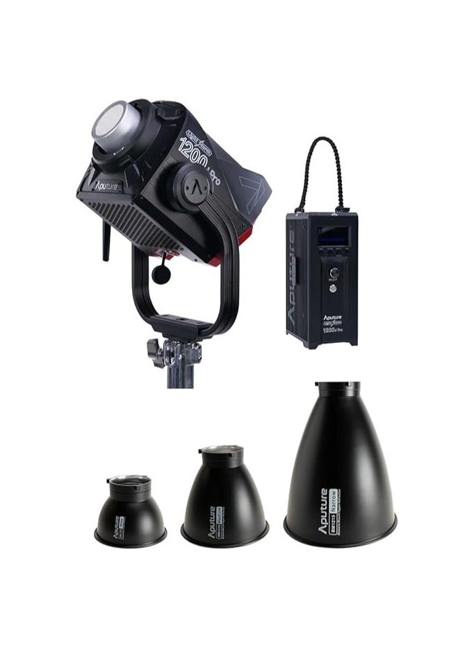 Aputure Aputure LS 1200d Pro Light Storm LED Light with Bowens Mount & 3 Reflectors – High-Power Daylight COB Video Light for Studio & Location Shoots – DMX & App Control  - Image 4