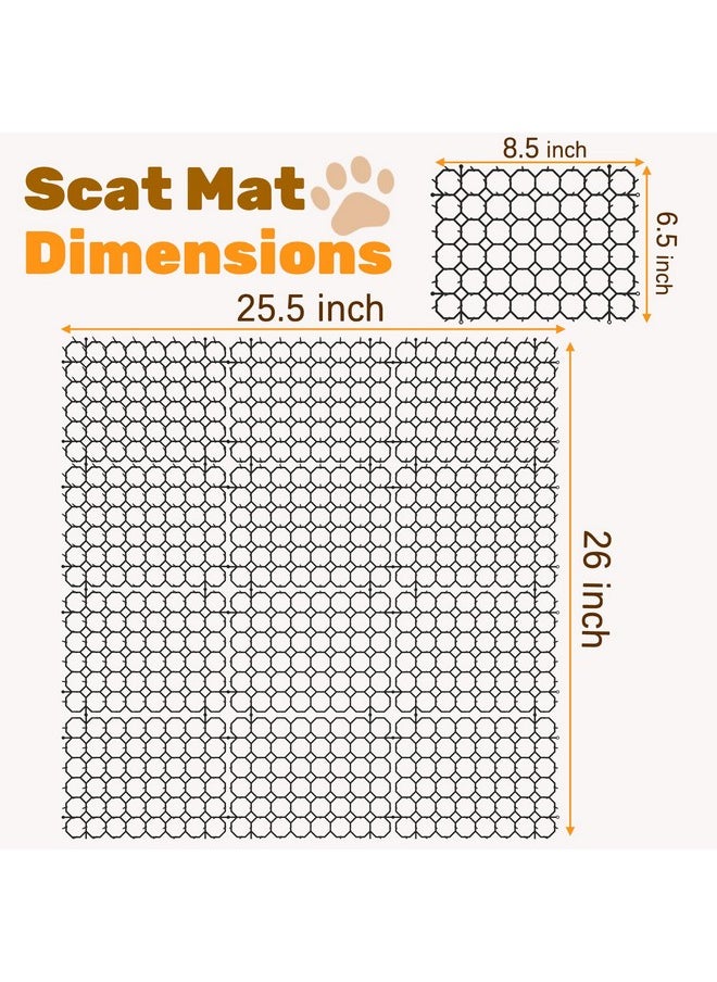 OCEANPAX - 8.5 X 6.5 Inch Scat Mat For Cats With 6 Garden Staples & 6 Ties, 12 Pack Cat Deterrent Mat For Garden Fence & Animal Barrier - Image 1
