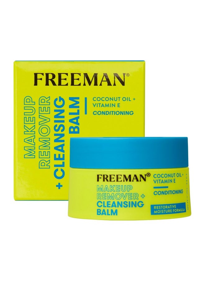 Freeman - Restorative Makeup Remover + Cleansing Balm Moisturizing & Conditioning Coconut Oil & Vitamin E Lightweight Formula Gently Removes Makeup & Cleanses Skin 1.4 Fl.Oz./ 42 Ml Jar - Image 1