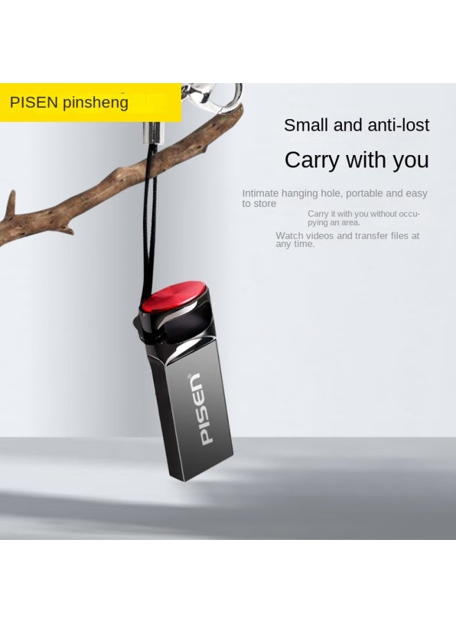 شاحن USB محمول معدني للسيارة بيسن Pisen نقل سريع واجهات USB3.0 و USB3.2 سعة 64 جيجابايت متوافق مع الكمبيوتر والهاتف المحمول - Image 4