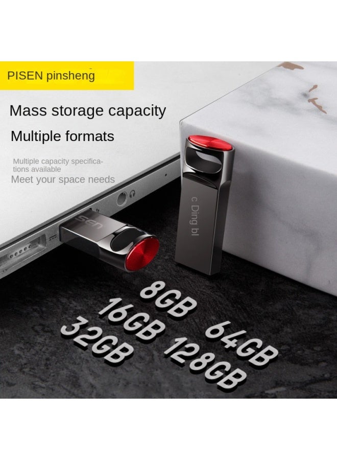 شاحن USB محمول معدني للسيارة بيسن Pisen نقل سريع واجهات USB3.0 و USB3.2 سعة 64 جيجابايت متوافق مع الكمبيوتر والهاتف المحمول - Image 3