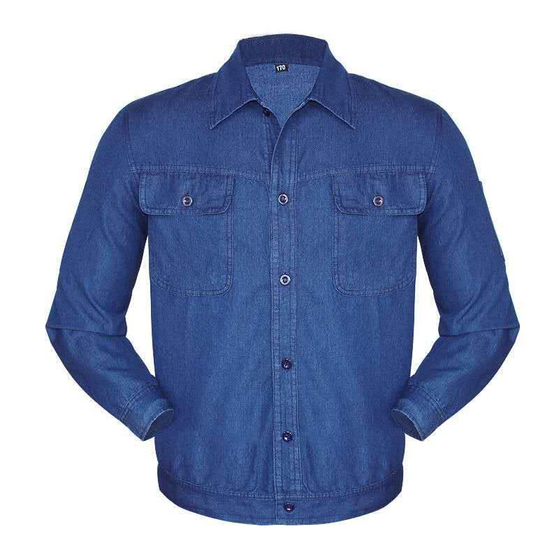 Summer Overalls Men'S Suit Jacket Pants Thin Long Short Sleeve Denim Breathable Wear-Resistant Anti-Scald Welding Work Protection Clothing - Image 3